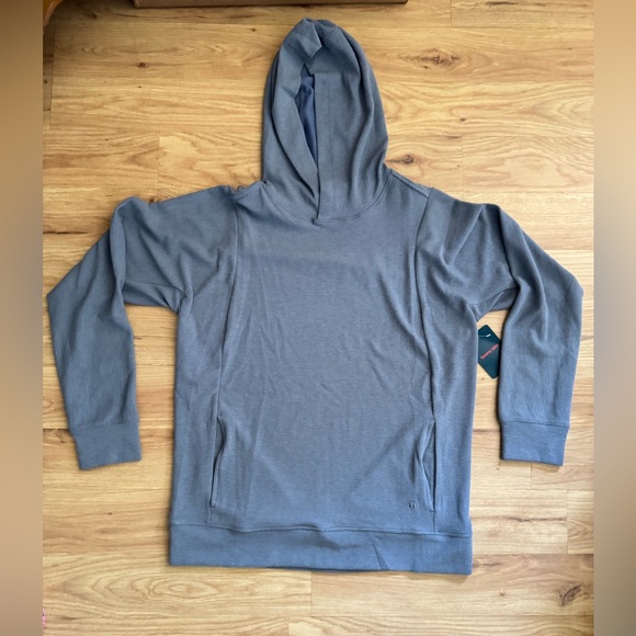 Tommy John Zen waffle knit hooded sweatshirt color, Quiet Shade Size Medium - Picture 8 of 13